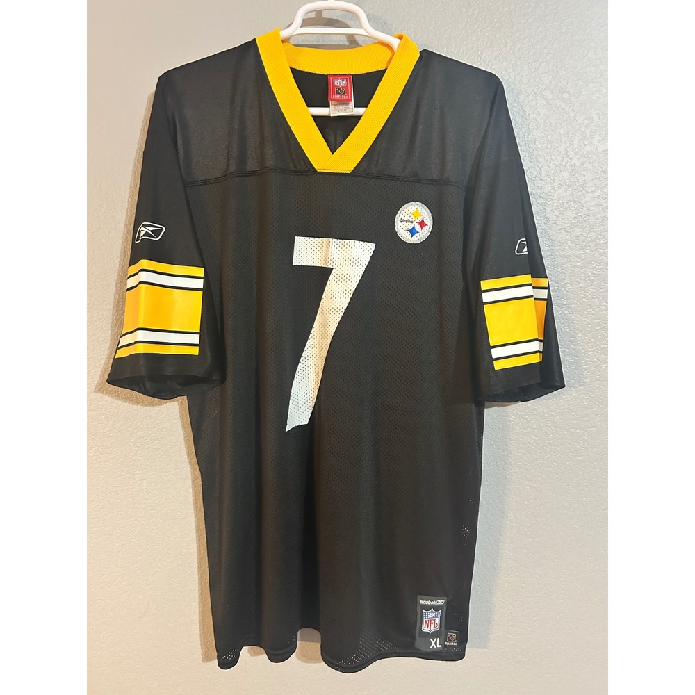 Reebok NFL Pittsburgh Steelers Ben Roethlisberger 7 Jersey Mens XL Black